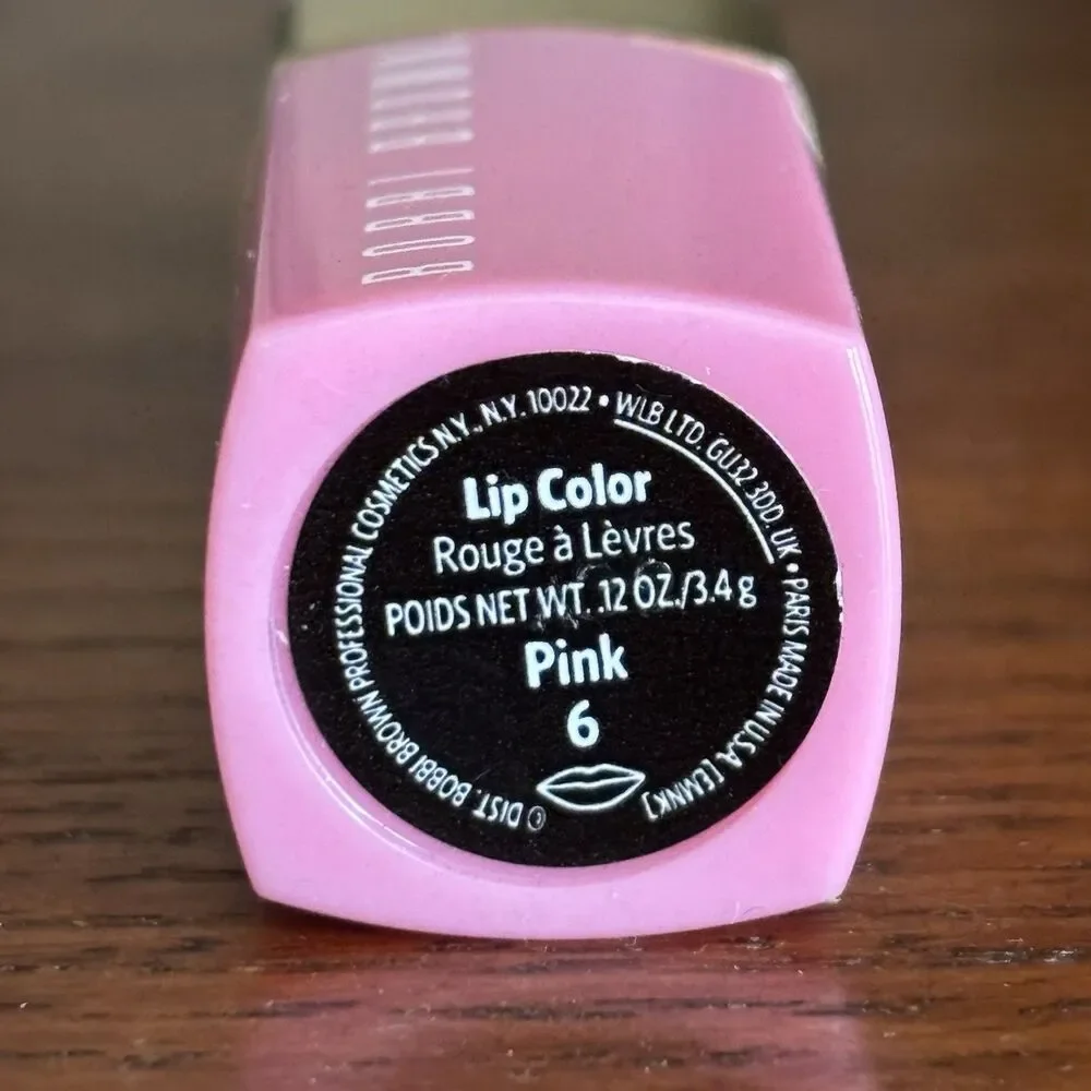 BOBBI BROWN PINK #6 LIP COLOR LIPSTICK .12oz/3.4g Full Size Limited Edition New